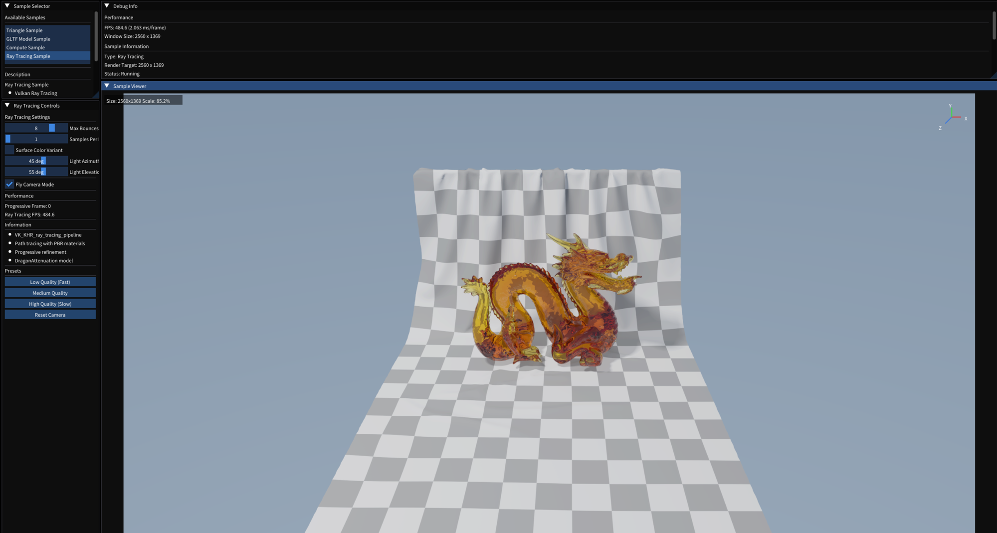 Ray Tracing Sample — DragonAttenuation 유리 드래곤